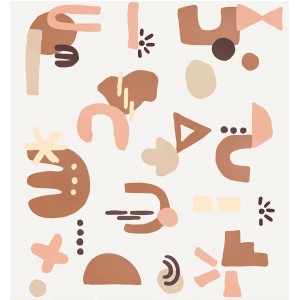 Art for the Home Fototapete Coco, abstraktes Muster in Braun- und Beigetönen.