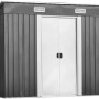 Costway Gerätehaus Metall Gartenhaus 238x131x181cm Grau