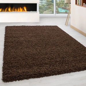 Brauner Ayyildiz Hochflorteppich Life 1500 (160x230 cm) im Wohnzimmer.