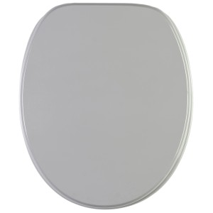 Sanilo WC-Sitz Manhattan Grau mit Absenkautomatik aus Holz, Top-Ansicht.