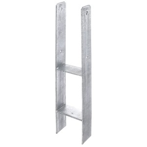 Feuerverzinkter Alberts H-Pfostenträger, 111x300/5/600x60 mm, zum Einbetonieren für sicheren Halt.