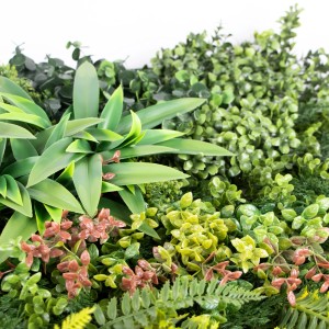 Detailaufnahme der Primaflor Kunsthecke Jade, 100x100cm, mit verschiedenen Grüntönen und Blattstrukturen.