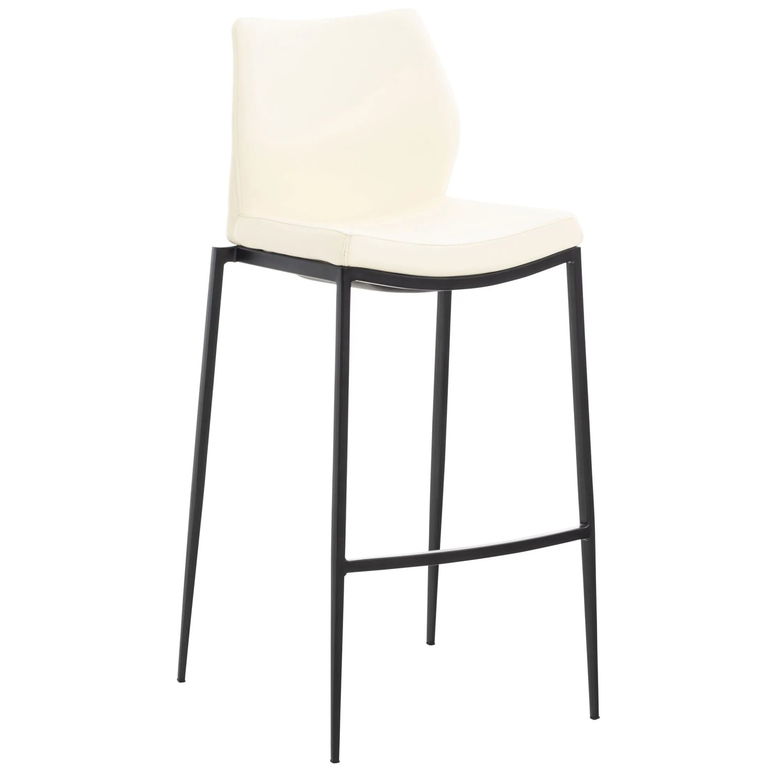 CLP Barhocker Matola Kunstleder Creme/Schwarz
