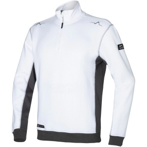 Kübler Pulse Handcraft Troyer in Weiß/Anthrazit (Gr. 3XL) für Arbeitskleidung.