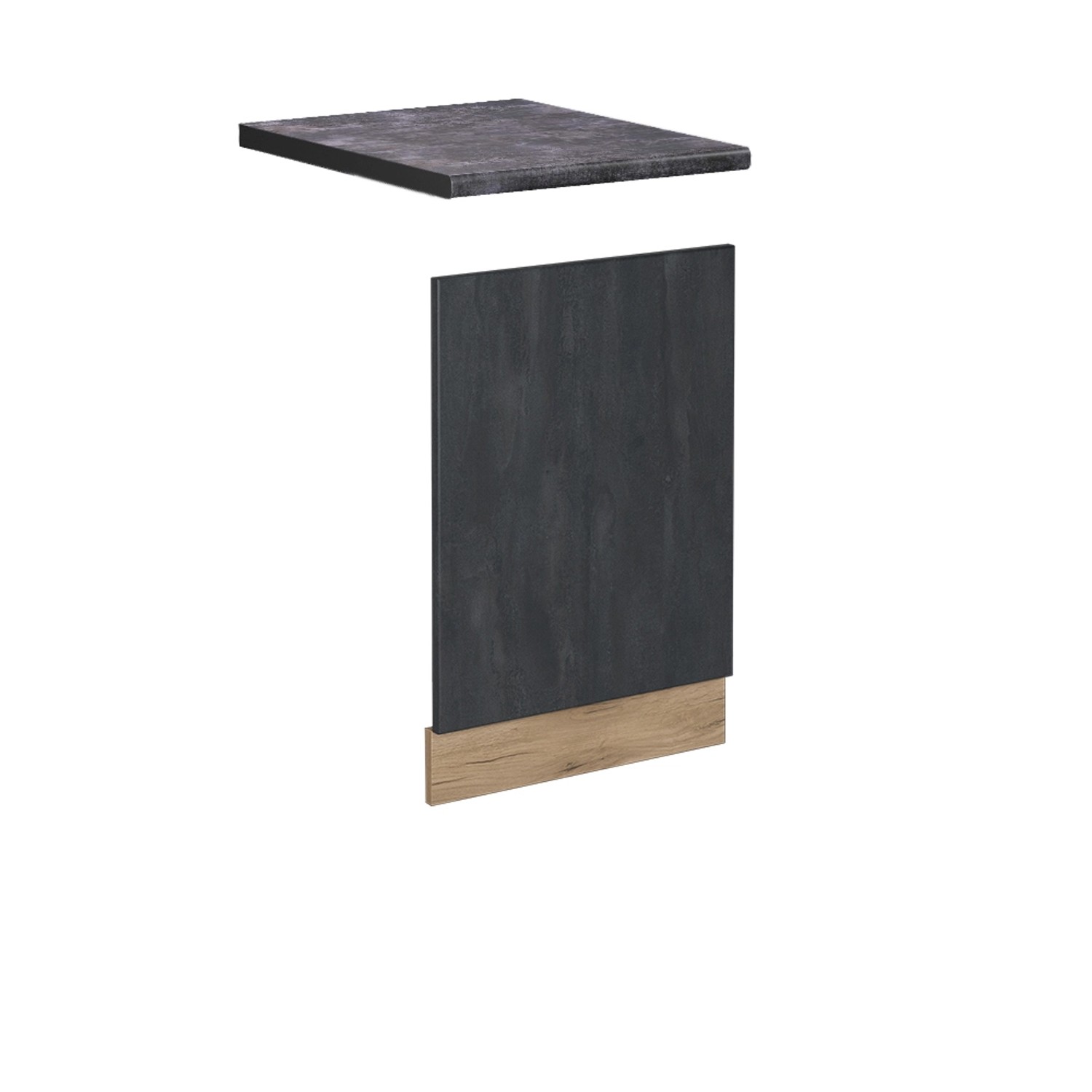 Thumbnail - Vicco Frontblende R-Line Schwarz Beton/Goldkraft Eiche 45 cm AP Anthrazit