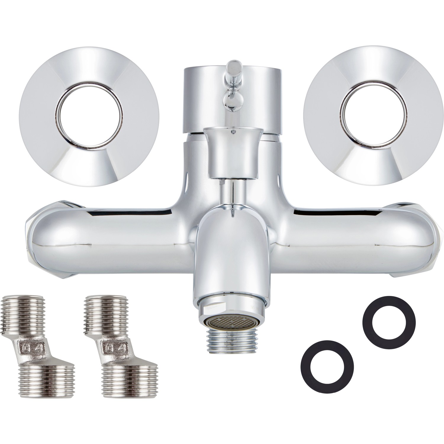 baliv Wannenarmatur WA-2610 Chrom mit S-Anschlüssen und Rosetten.