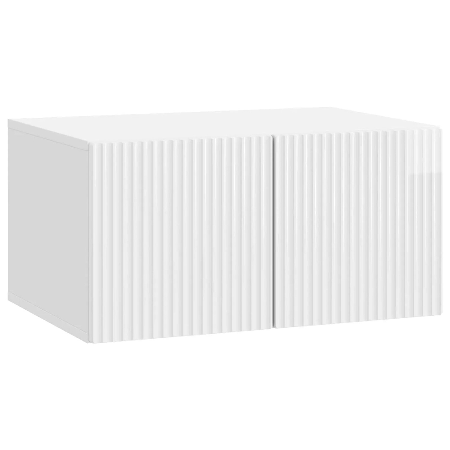 vidaXL Wandmontierter TV-Schrank Hochglanz Weiß 59,5 x 41 x 30 cm 898509