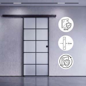 Doorlegro Glasschiebetür Spot 775 mm x 2175 mm Schwarz