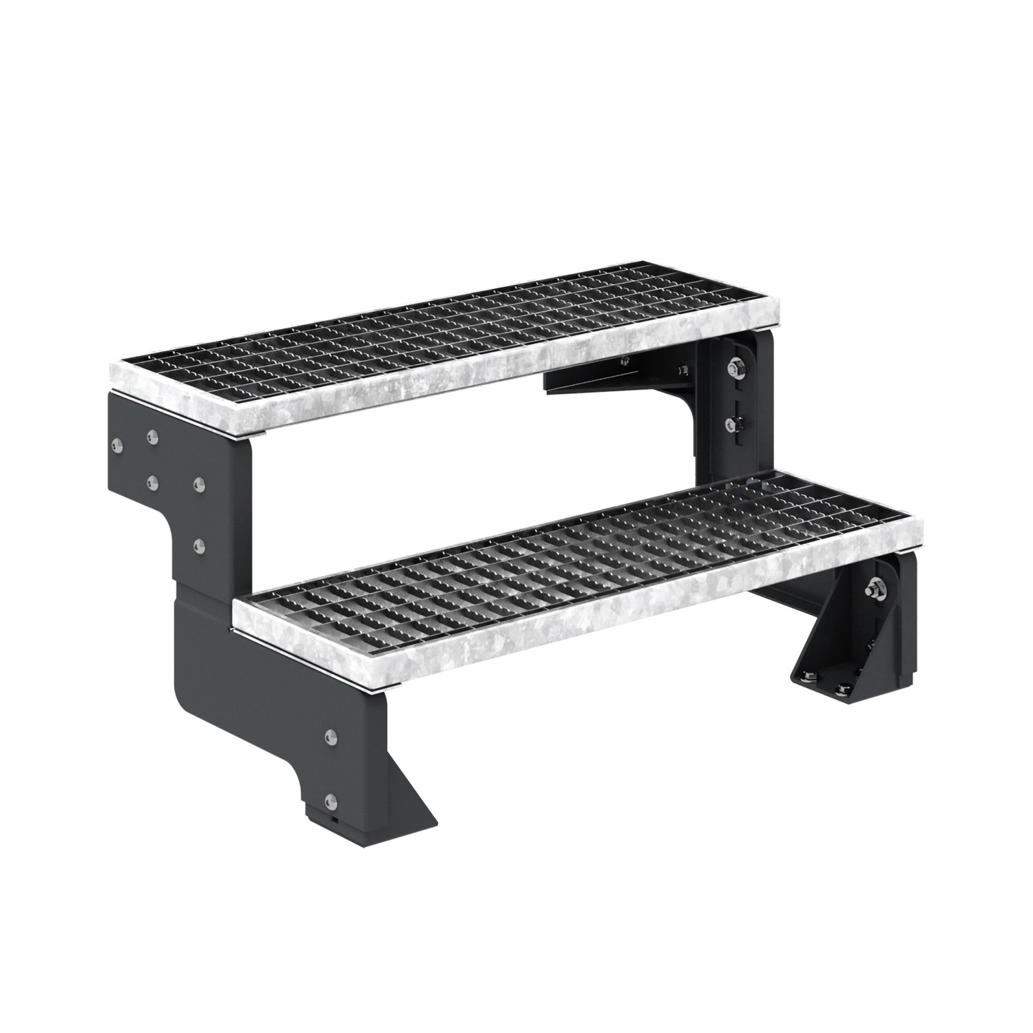 Dolle Außentreppe Gardentop Anthrazit 2 Gitterroststufe 80 cm Ohne Geländer günstig online kaufen