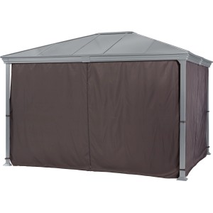 New Harmony Pavillon Seitenteile, 4er Set, grau, aus Polyester für Windschutz und Privatsphäre.