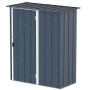 DURAMAX Metall-Gerätehaus Easy 1,5x0,6m in Anthrazit mit geöffneter Tür.