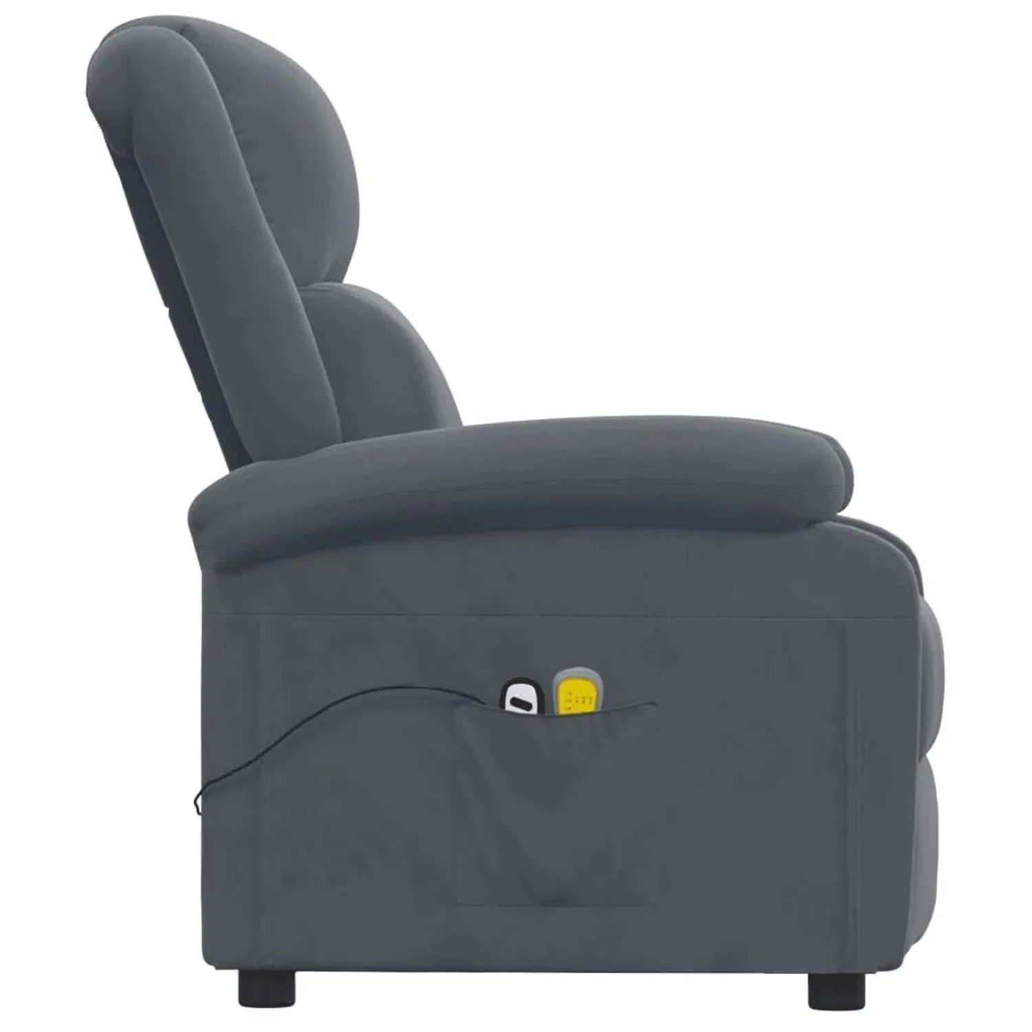 vidaXL Massagesessel Elektrisch Dunkelgrau Samt 3098405_5
