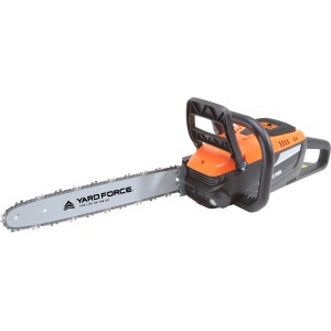 Yard Force 60V Akku-Kettensäge LS M30W Solo, orange-schwarze Motorsäge.