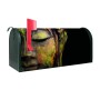 Grüner Banjado US Briefkasten mit Buddha Motiv, Stahl pulverbeschichtet, 48x22x16cm.