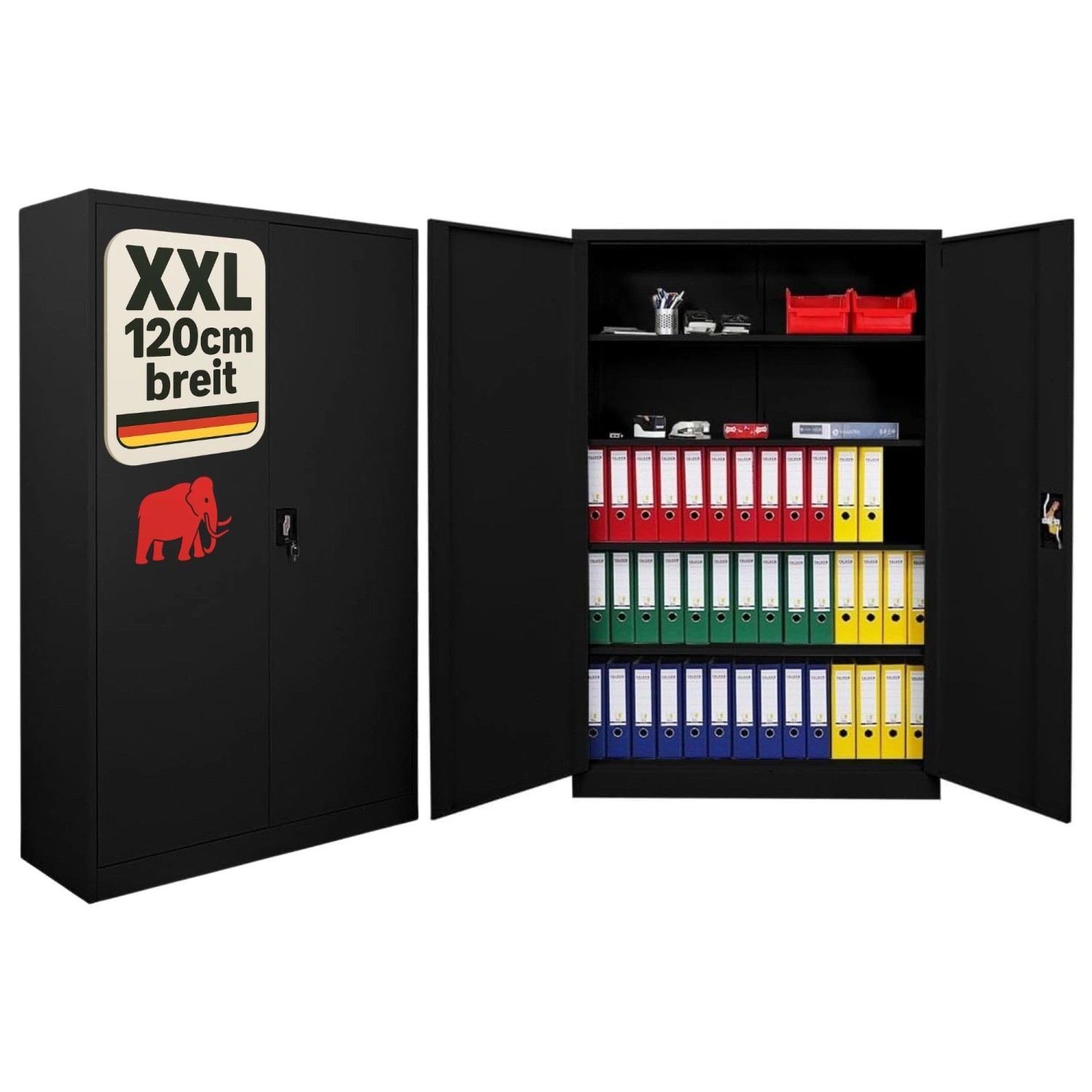 PROREGAL Flügeltürenschrank ELEPHANT Mit 2 Türen Abschließbar HxBxT 180x120 günstig online kaufen