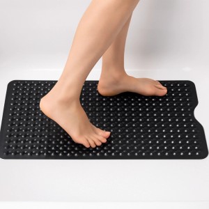 Relaxdays Badewannenmatte XXL PVC Schwarz Rutschfest 97 cm x 39 cm x 0,7 cm 0,8 kg