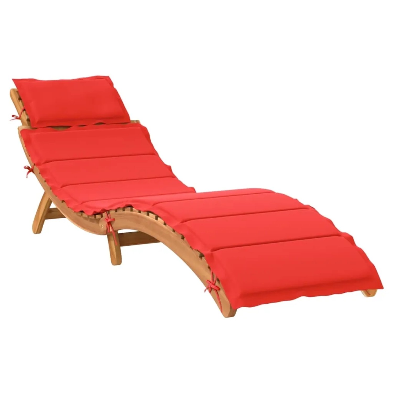 vidaXL Sonnenliege mit Auflage Rot Massivholz Akazie 367637