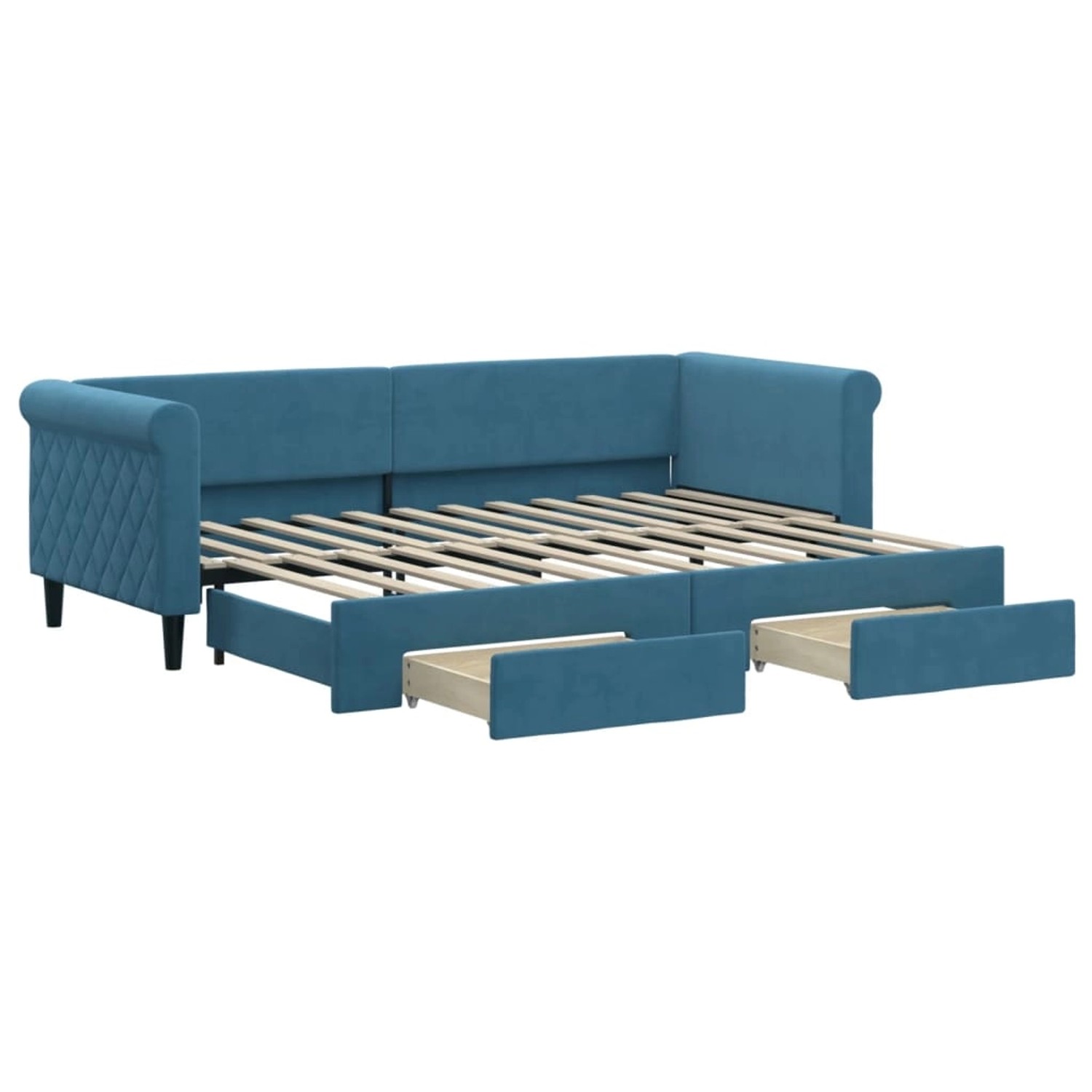 vidaXL Tagesbett Ausziehbar mit Schubladen Blau 80x200 cm Samt1886514 günstig online kaufen