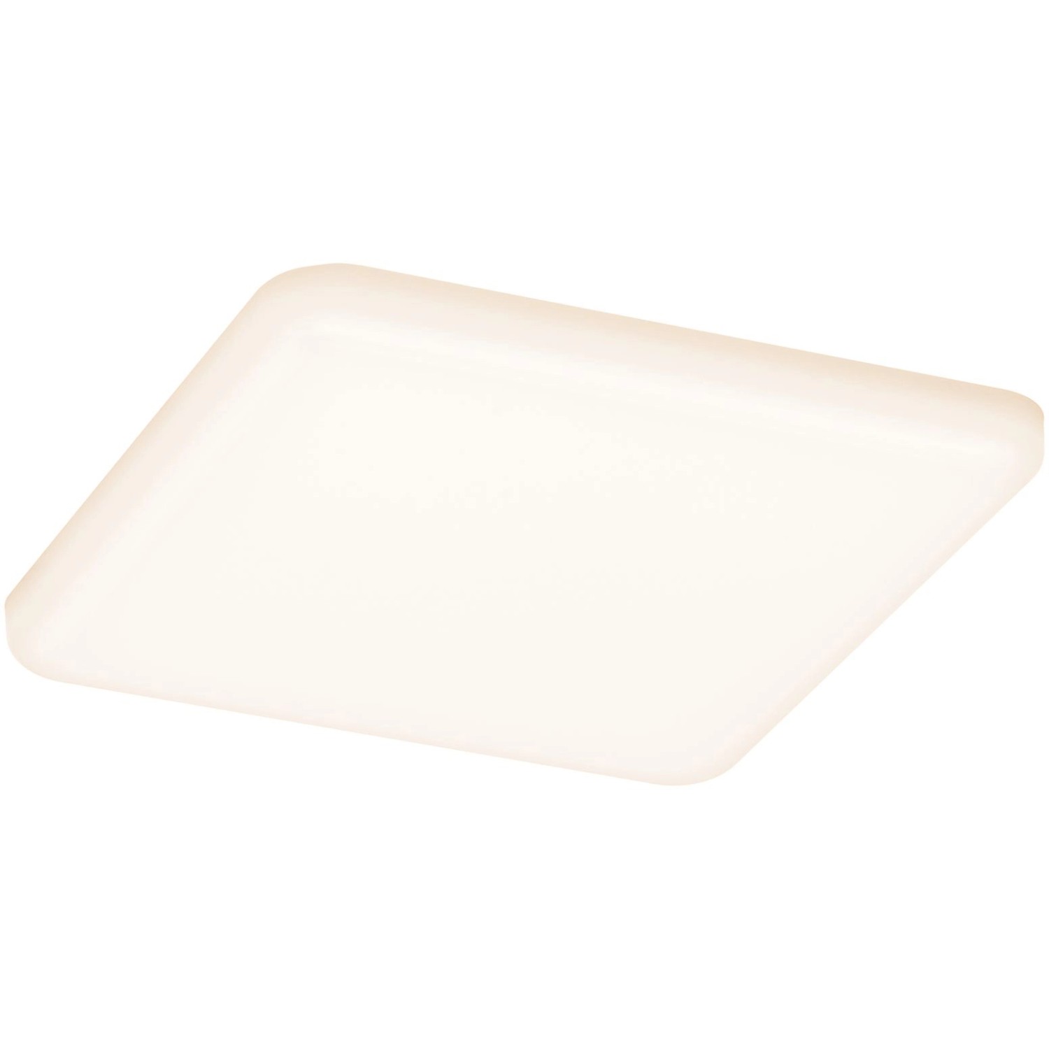Eckiges Paulmann LED-Einbaupanel Veluna, 125x125 mm, 8,5 W, 3000 K, in Satin-Optik.