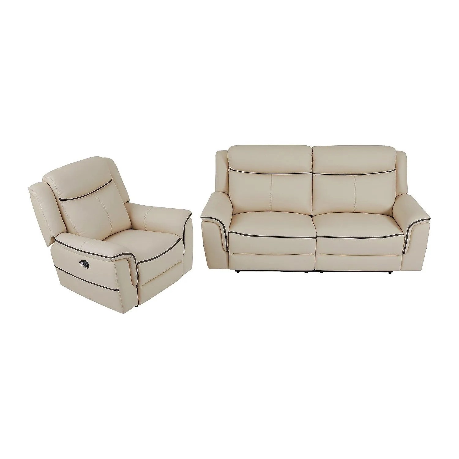 Vente-unique Couchgarnitur Mit Sessel Adelio Beige 105 cm  210 cm