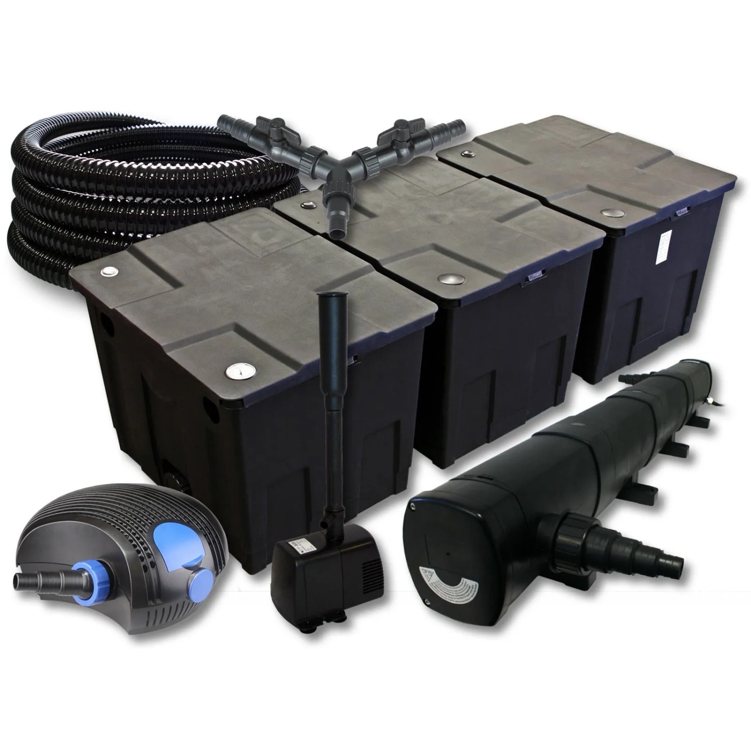 Sunsun Filter Set 90000L Teich 72W Klärer100W Eco Pumpe Schlauch Springbrunnen