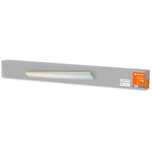 Verpackung der Ledvance Smart+ WiFi Deckenleuchte Planon 120cm mit RGBW Farbwechsel.