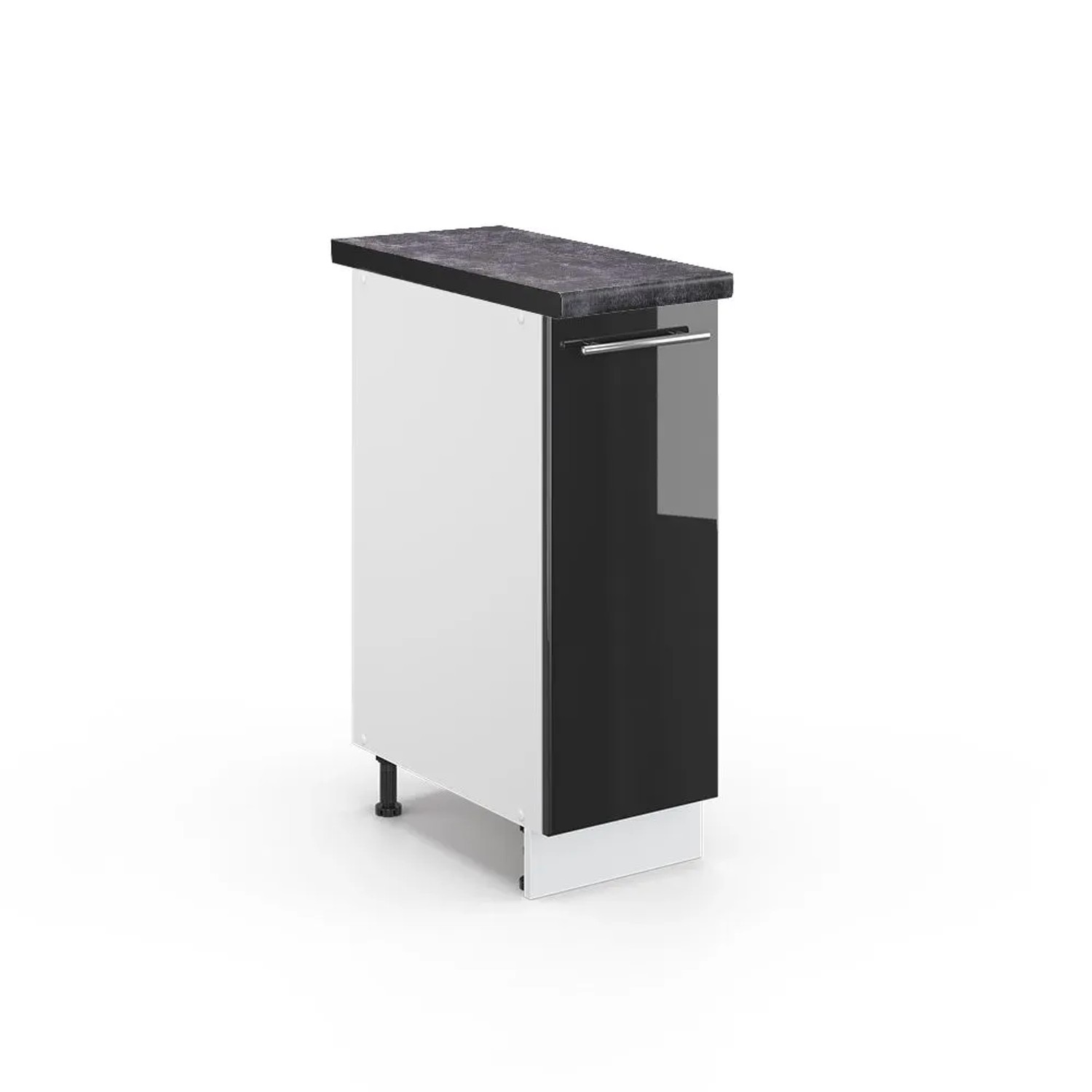 Vicco Apothekerschrank Fame-Line Anthrazit Hochglanz Weiß 30 cm AP Anthrazit