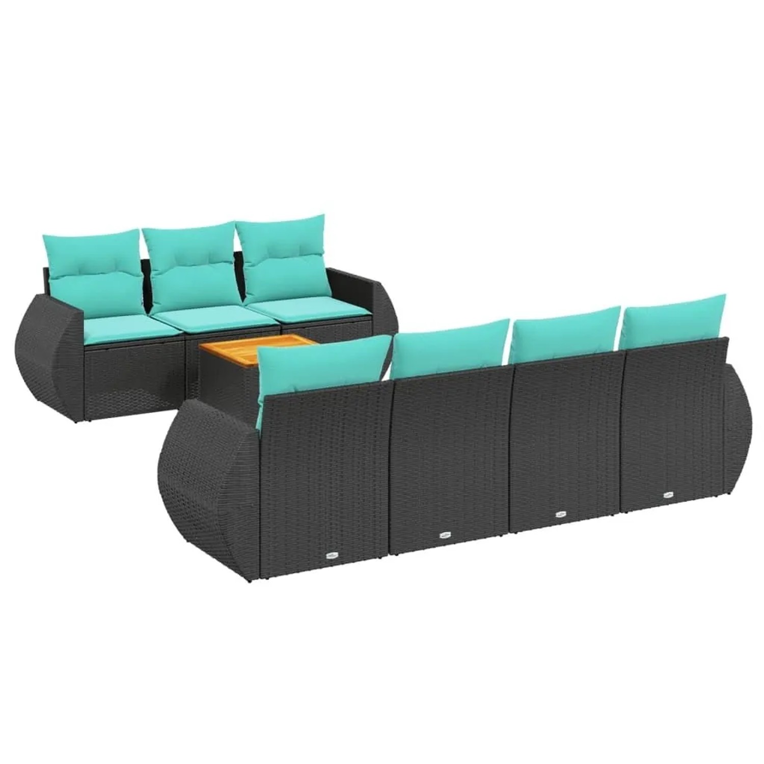 vidaXL 8-Tlg Gartensofa-Set mit Kissen Schwarz Polyrattan 3224909 günstig online kaufen
