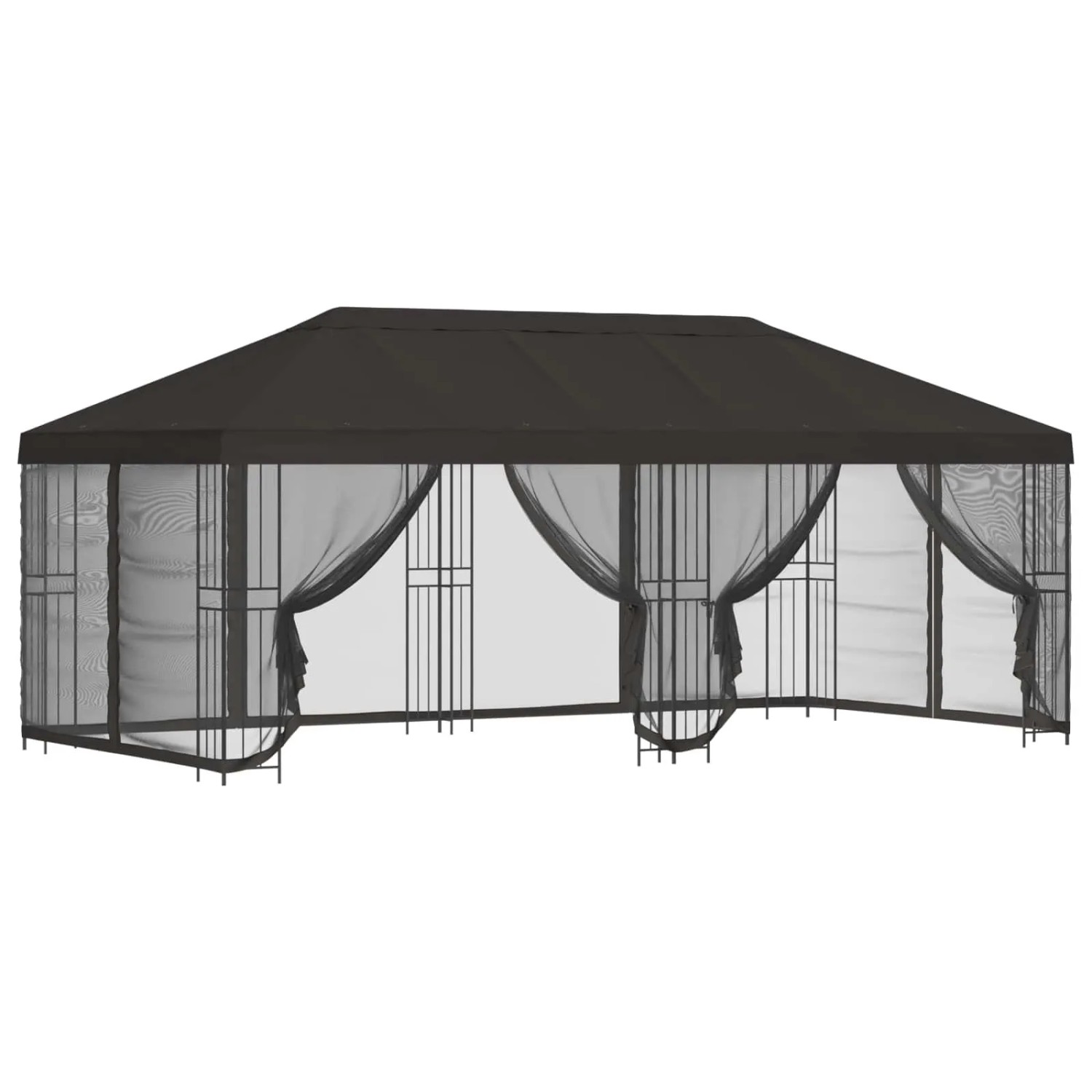 vidaXL Pavillon mit Seitenwänden 6 x 3 m Anthrazit Polyester und Stahl 3375996