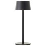 Schwarze Brilliant Akku-Tischleuchte Jona, 25 cm, für Innen- und Außenbereich.