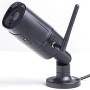 Summer Fun Smart Garden Cam, schwarze Outdoor WLAN Kamera mit Antenne und Fuß.