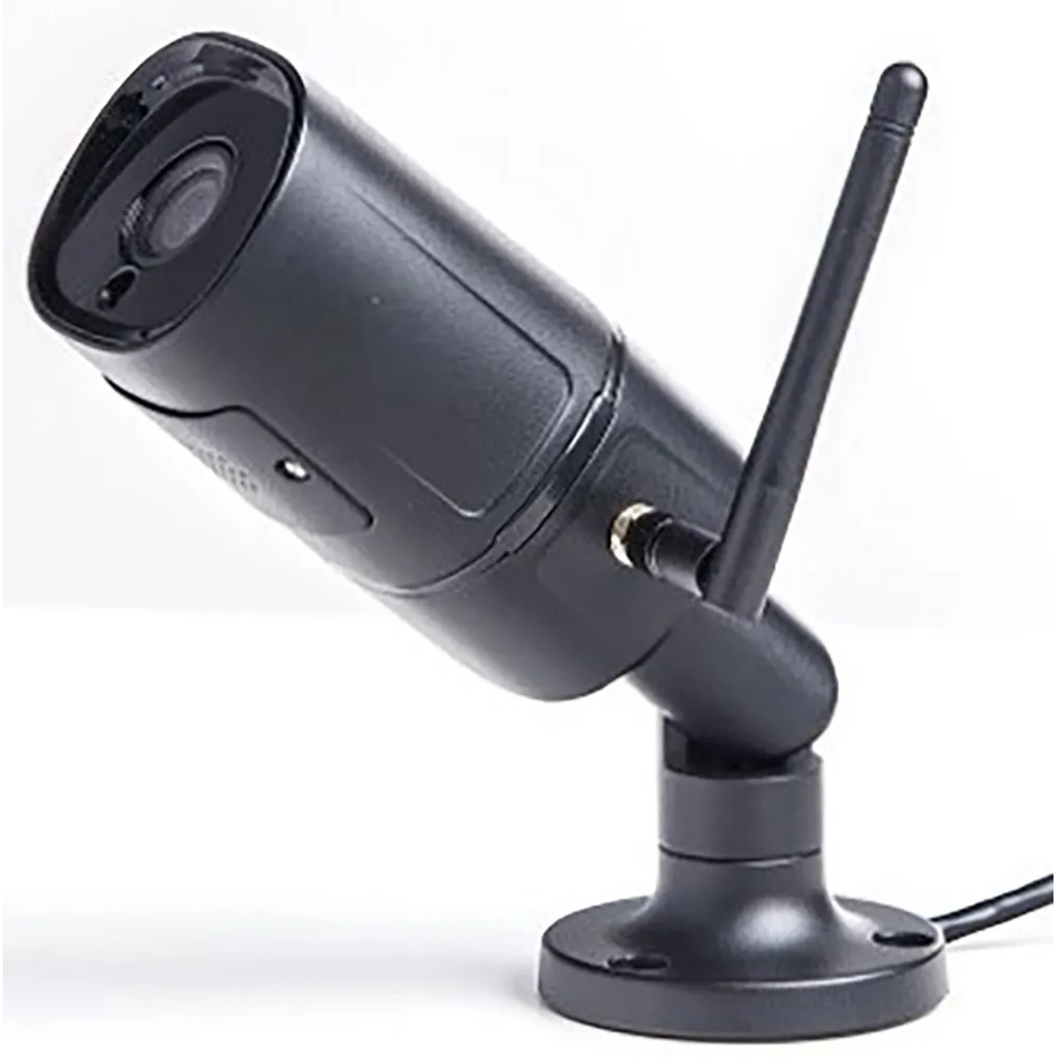 Summer Fun Smart Garden Cam, schwarze Outdoor WLAN Kamera mit Antenne und Fuß.