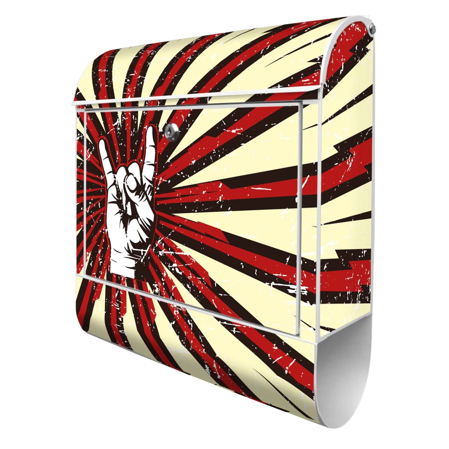 Banjado Design Briefkasten Weiß Pulverbeschichtet 39x47x14cm 2 Schlüssel Mi günstig online kaufen