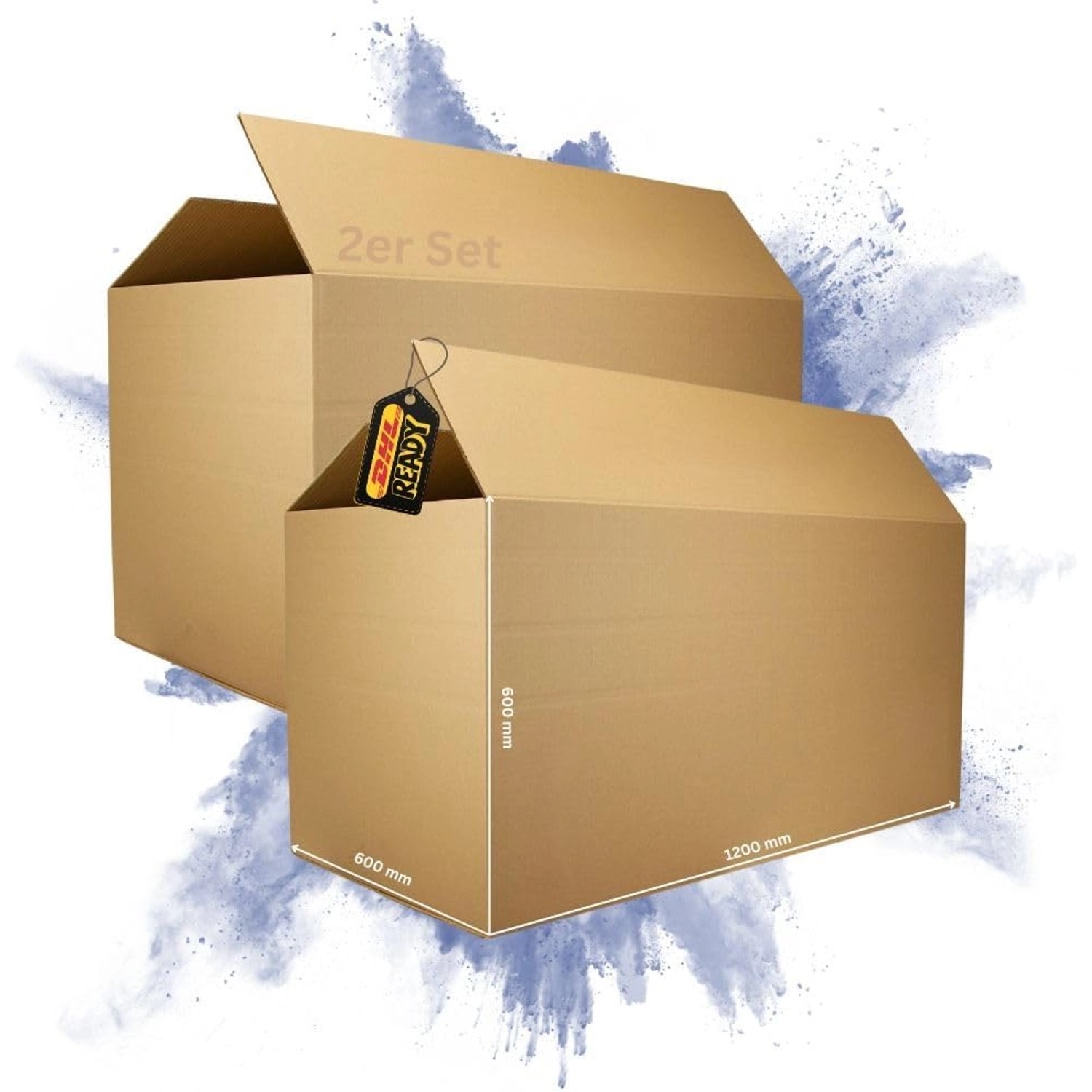 PROREGAL 2x Versandkarton 2-Wellig LxBxH 1200 x 600 x 600 mm Mit Höhenrille günstig online kaufen