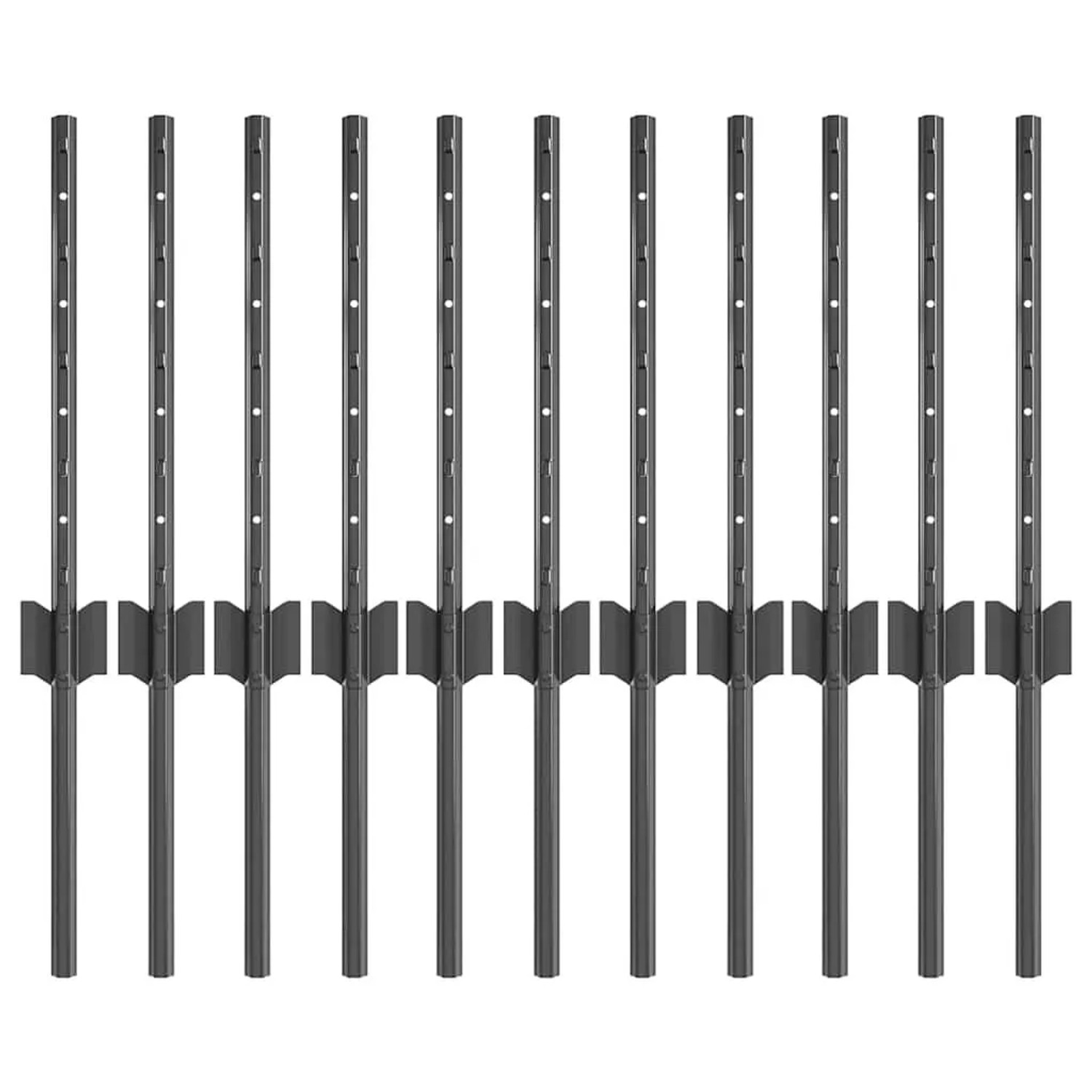 vidaXL Zaunpfosten 11 Stk Grau 40 cm Stahl 42006275 günstig online kaufen