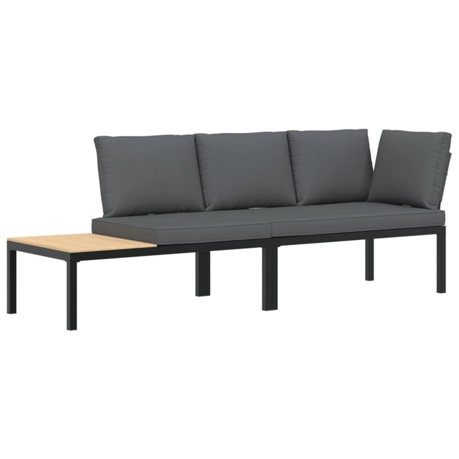 vidaXL 2-tlg Garten-Sofagarnitur mit Kissen Schwarz Aluminium Modell 2 günstig online kaufen