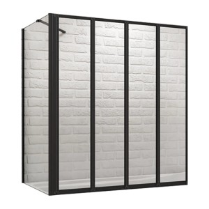 Duschparadies 90x75x140cm 4-teilig Faltwand Trennwand Badewannenaufsatz Duschwand Duschabtrennung mit Festteil