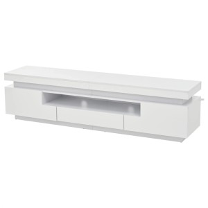 okwish TV Schrank mit LED Hochglanz Schublade Lowboard Wohnzimmer 75 Zoll 175x38x45cm Weiß
