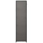 Grauer vidaXL Faltschrank (110x45x175 cm) aus Stoff und Stahlrohr.