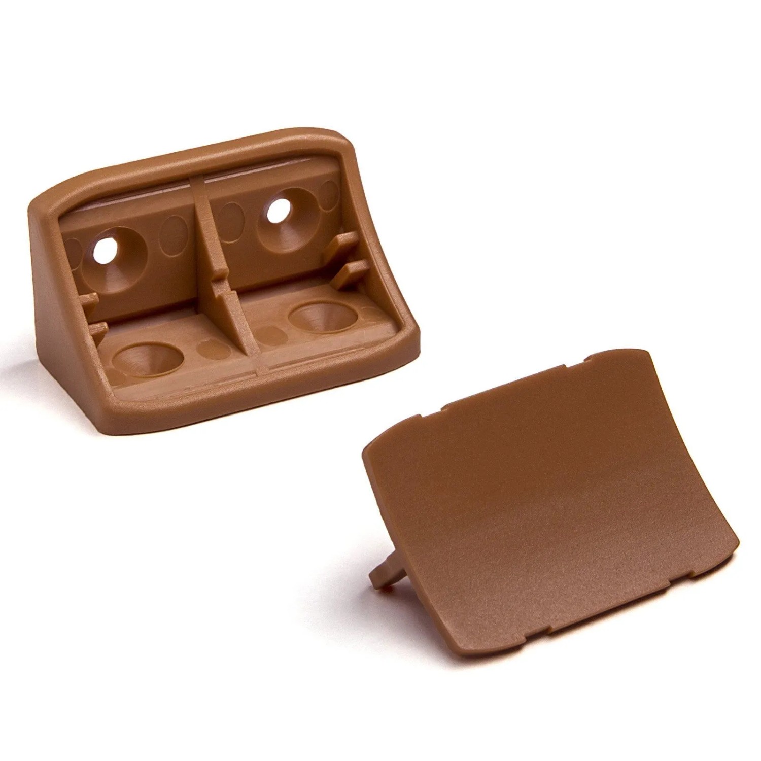 SOTECH 100 Stück Korpusverbinder 24 x 24 x 44 mm mit Abdeckkappe Kirschholz