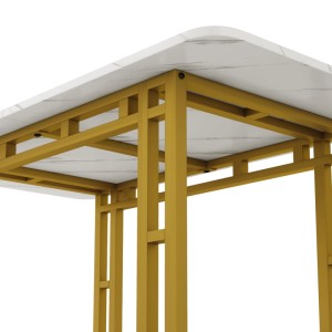 okwish Esstisch Gestell aus Metall mit Golden Tischbeine für Esszimmer Wohnzimmer 120 × 70 cm