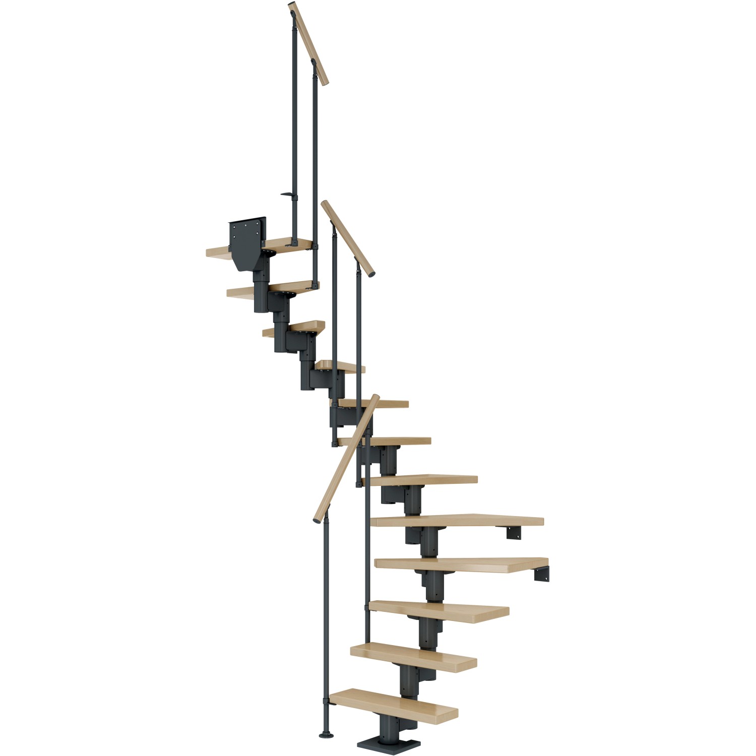 Dolle Mittelholmtreppe Dublin Ahorn Anthrazit GH bis 337 cm 1/2 Gewendelt 7 günstig online kaufen