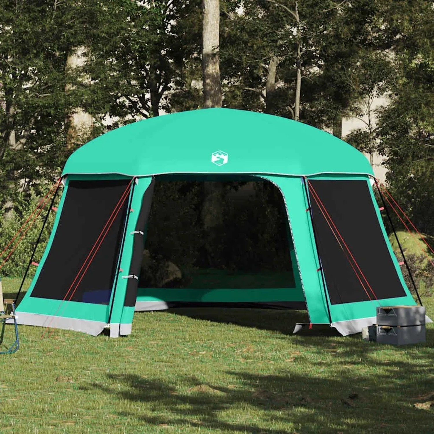 vidaXL Poolzelt mit Abnehmbarem Überzelt Netzwänden Meergrün 512x458cm 4100626_4