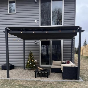 Purple Leaf Pergola 300 cm X 300 cm Pavillon mit Schiebedach Aluminium Wasserdicht