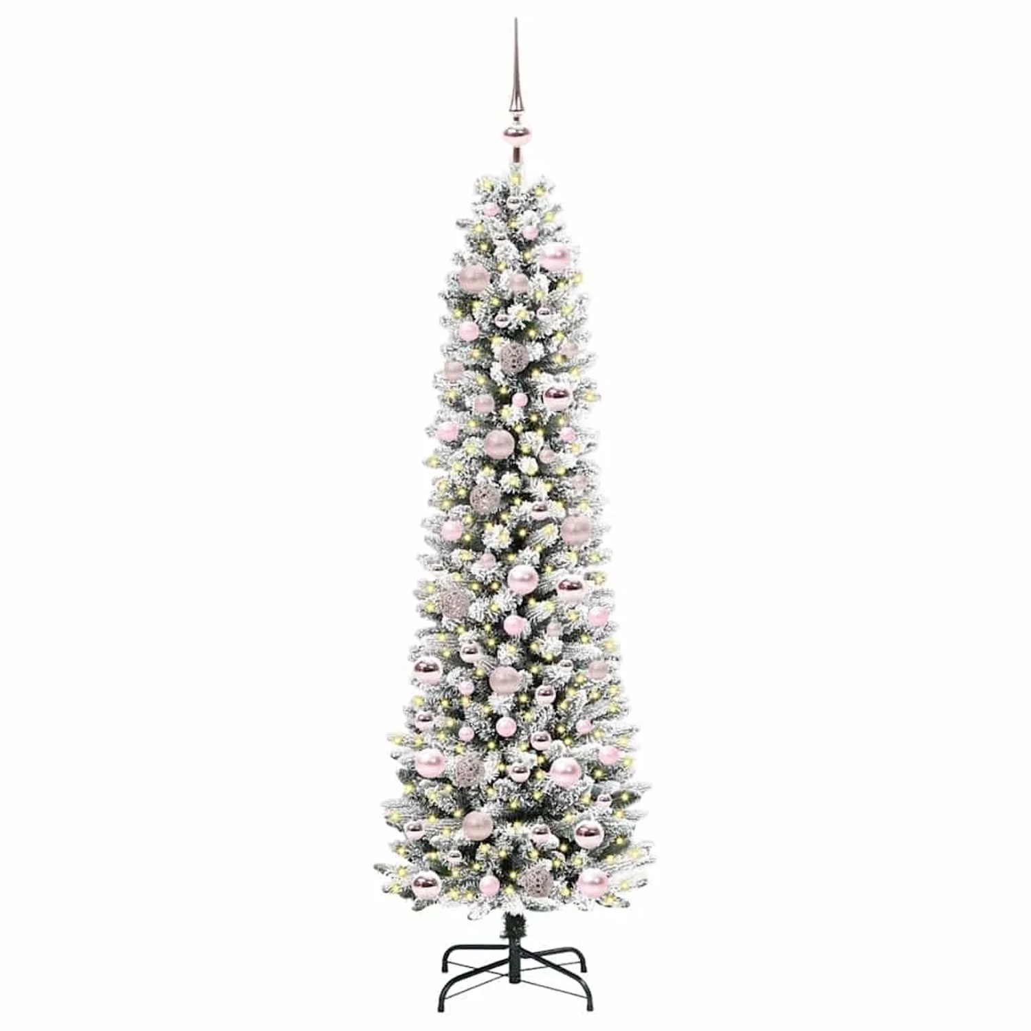 vidaXL Künstlicher Weihnachtsbaum mit 300 LEDs Grün und Weiß 180 cm 3396107