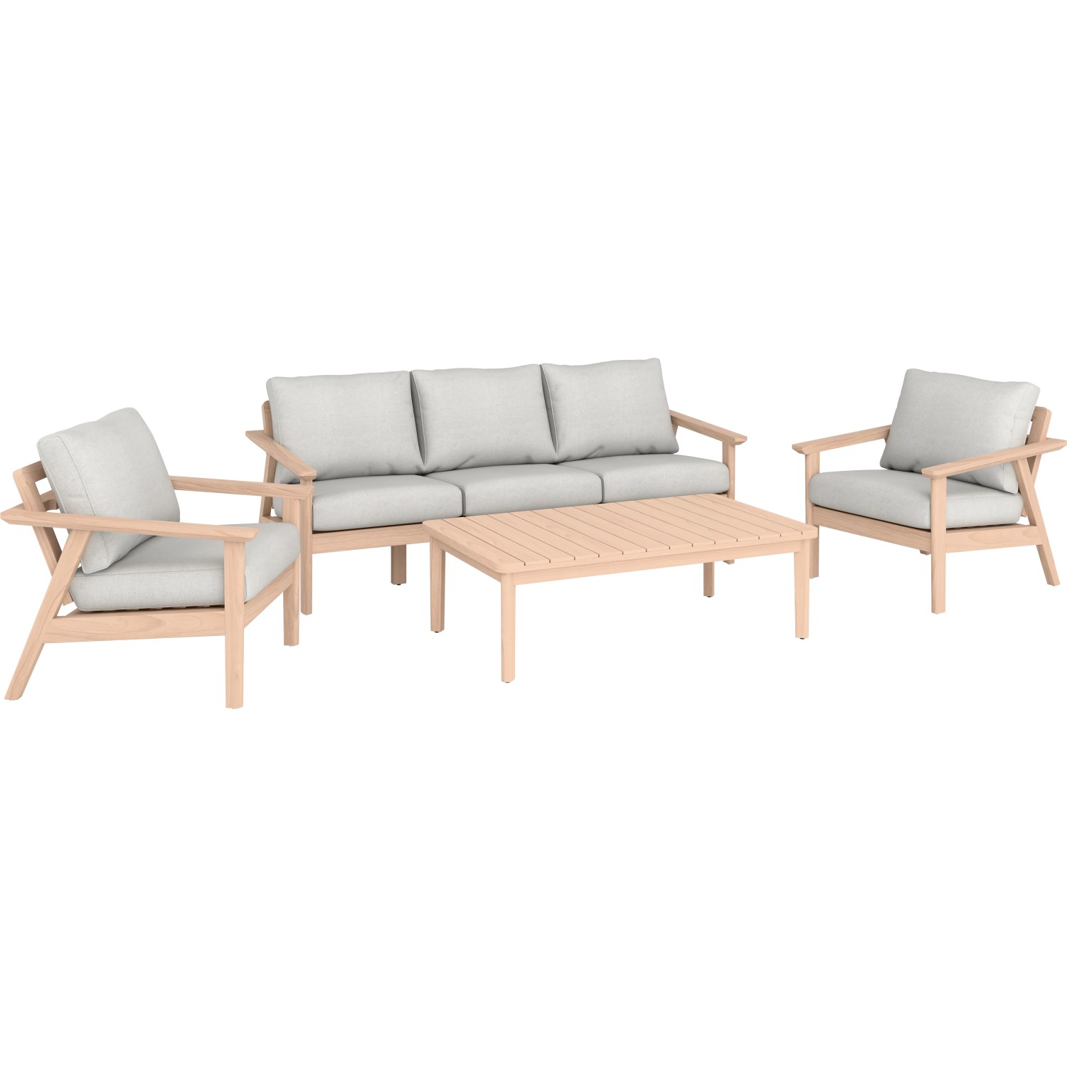Loungegruppe Ashwood 4-teilig Akazie Hellgrau