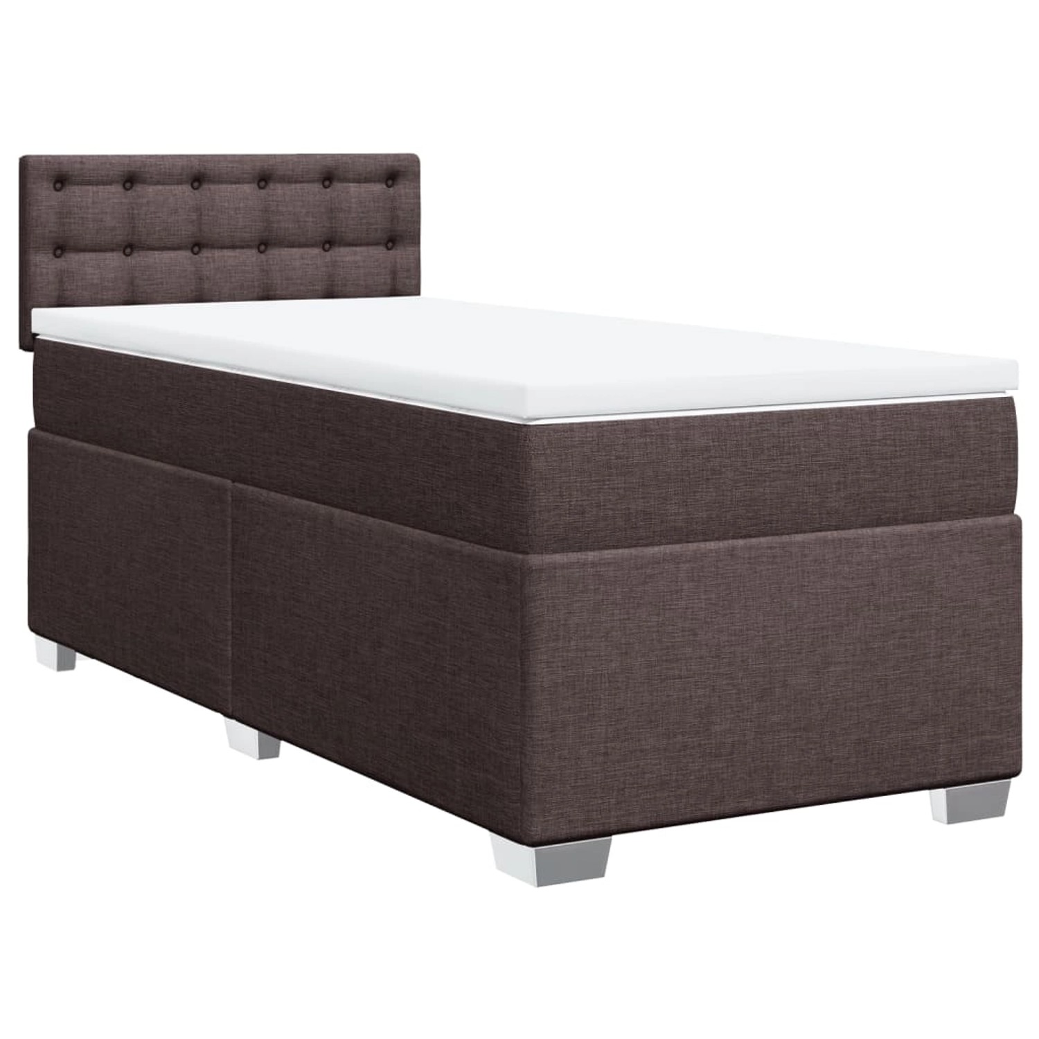 vidaXL Boxspringbett mit Matratze Dunkelbraun 100x200 cm Stoff2100389 günstig online kaufen