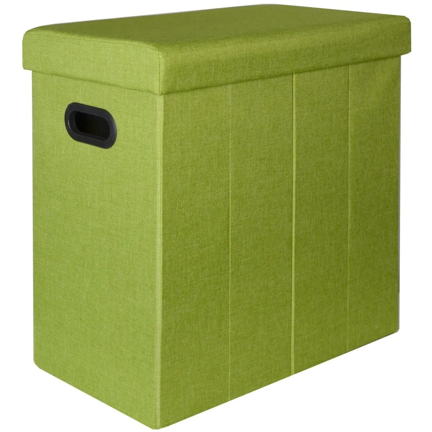 DuneDesign Faltbarer Wäschekorb 70 Liter in Leinen-Optik Grün