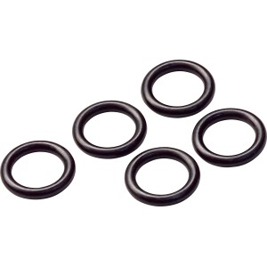 5er-Set schwarze O-Ringe, 16/11 x 2,5 mm, für Waschtisch-Einhebelarmaturen.
