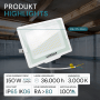LUXULA LED-Außenstrahler, 150W, 15000lm, warmweiß, Slim Design, IP65 wetterfest.